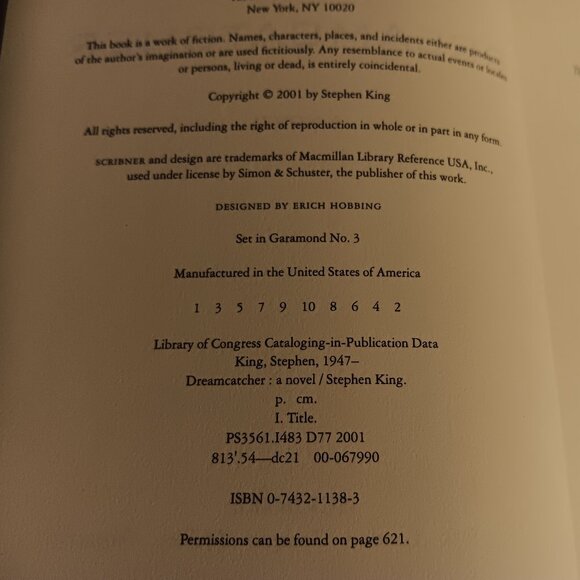 Stephen King's - DreamCatcher - True First Edition, Hard Cover - Picture 10 of 10